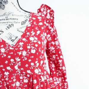 Red dress with flowers